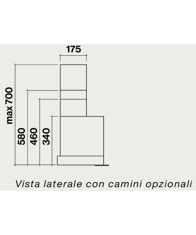 CAPPA VIRGOLA TOUCH 120CM (FALM)