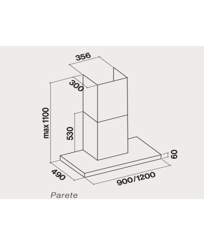 CAPPA PLANE BLACK NRS PLUS 120CM (FALM)