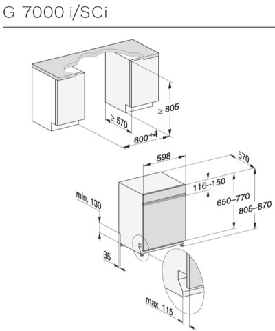 LAVASTOVIGLIE G7210 SCi CLST (MIEL)