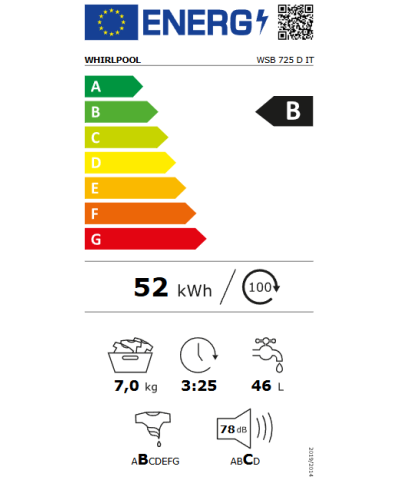 LAVATRICE SLIM WSB725DIT (WHFR)