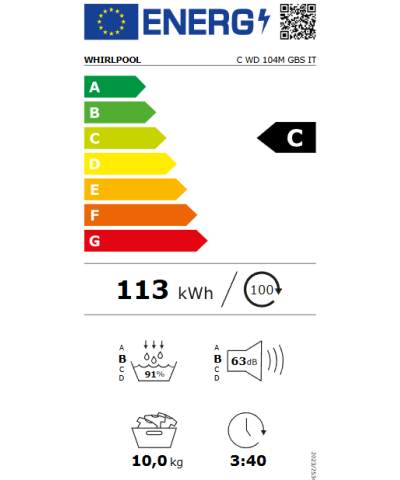 ASCIUGATRICE CWD104MGBSIT (WHFR)