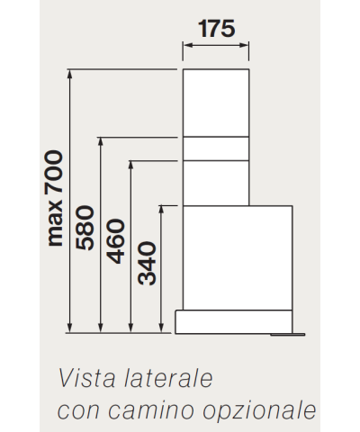 CAPPA VIRGOLA NO-DROP COMFORT 60CM (FALM)