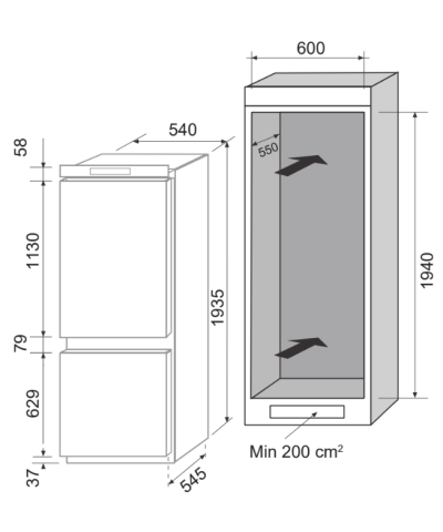 FRIGORIFERO F7CTNF281E (DĒLO)